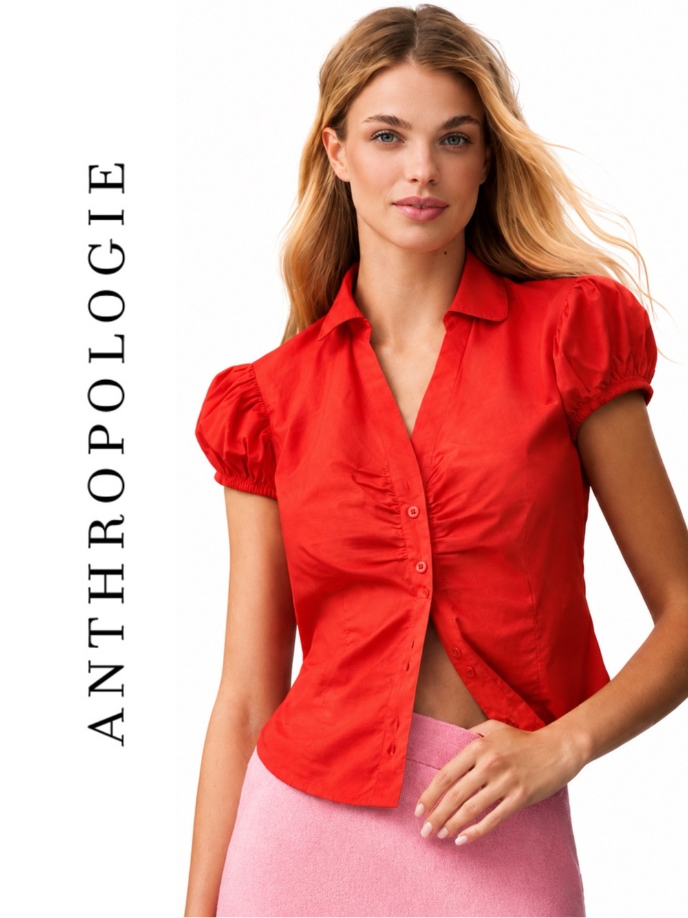 Anthropologie Maeve Puff-Sleeve Blouse